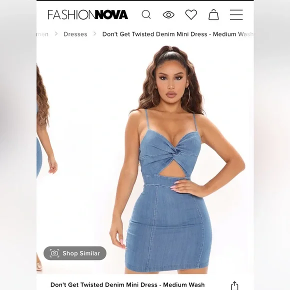 slim fit dress slacks Style Babe Jean Dress – Fancyevans Boutique main image 1